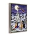 thumbnail image 4 of Stupell Industries Dogs Watching Sleigh Holiday Painting Brown Floater Framed Art Print Wall Art, 25 x 31, 4 of 10