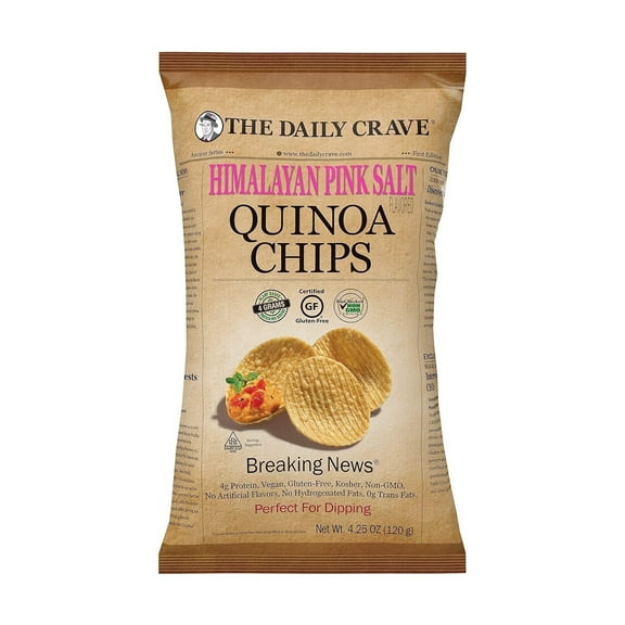 The Daily Crave Quinoa Chips Himalayan Pink Salt -- 4.25 oz Pack of 2