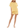 Roudelain Soft Terry Cloth T-Shirt & Shorts Set-Heather Yellow Iris- Small
