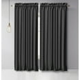 thumbnail image 2 of Vargottam Cotton Slub Medium Gray Curtains 46 Inch Window Curtain 2-Panel Rod Pocket Living Room Drapes Curtain Set, 2 of 9
