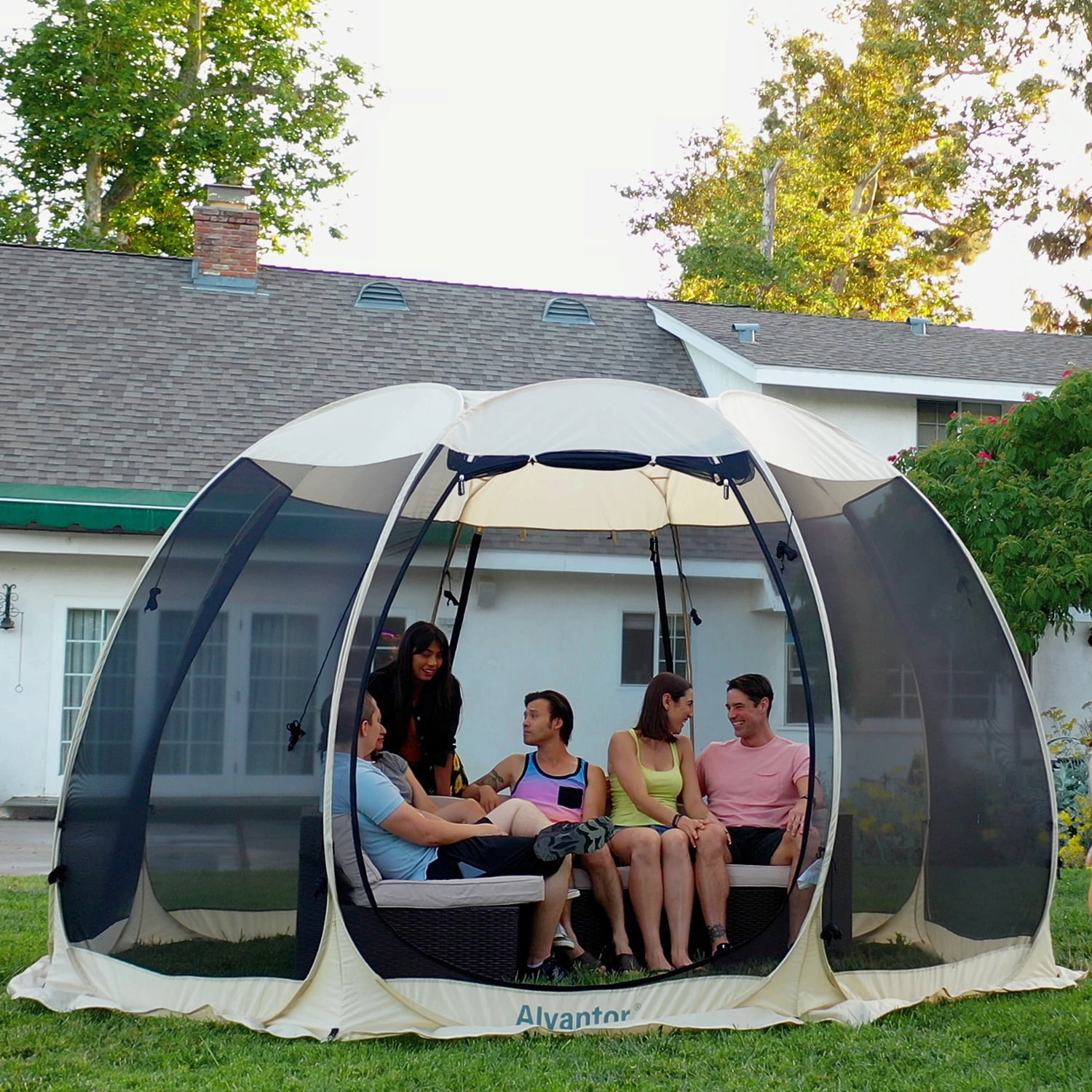 Screen House Camping Instant 12x12 Canopy Beige - Walmart ...