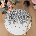 thumbnail image 3 of Gray Botanical Round 13 Inch Placemats Set of 8, Watercolor Spring Summer Eucalyptus Leaves HeatResistant Non Slip Place Mats for Dining Table, Wipeable Braided Kitchen Table Mats for Housewarming, 3 of 9