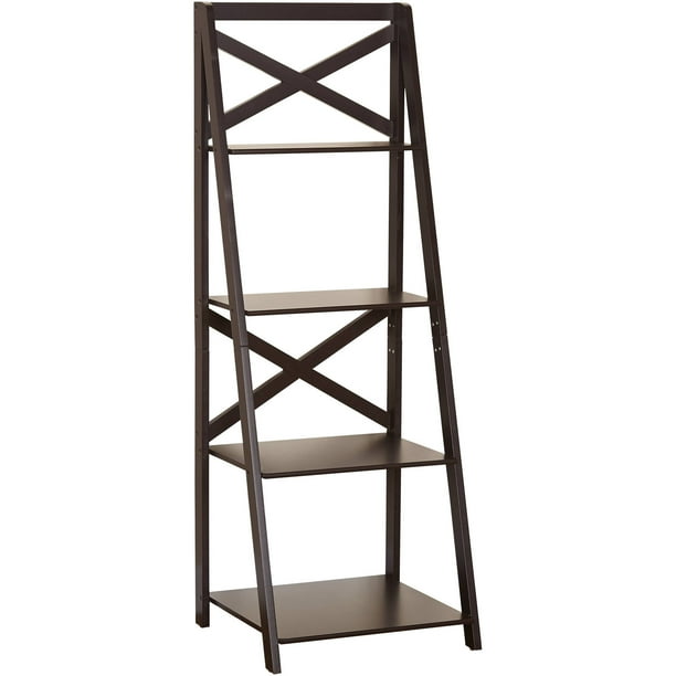 TMS X 4 Tier Shelf, Ladder Bookcase, Espresso