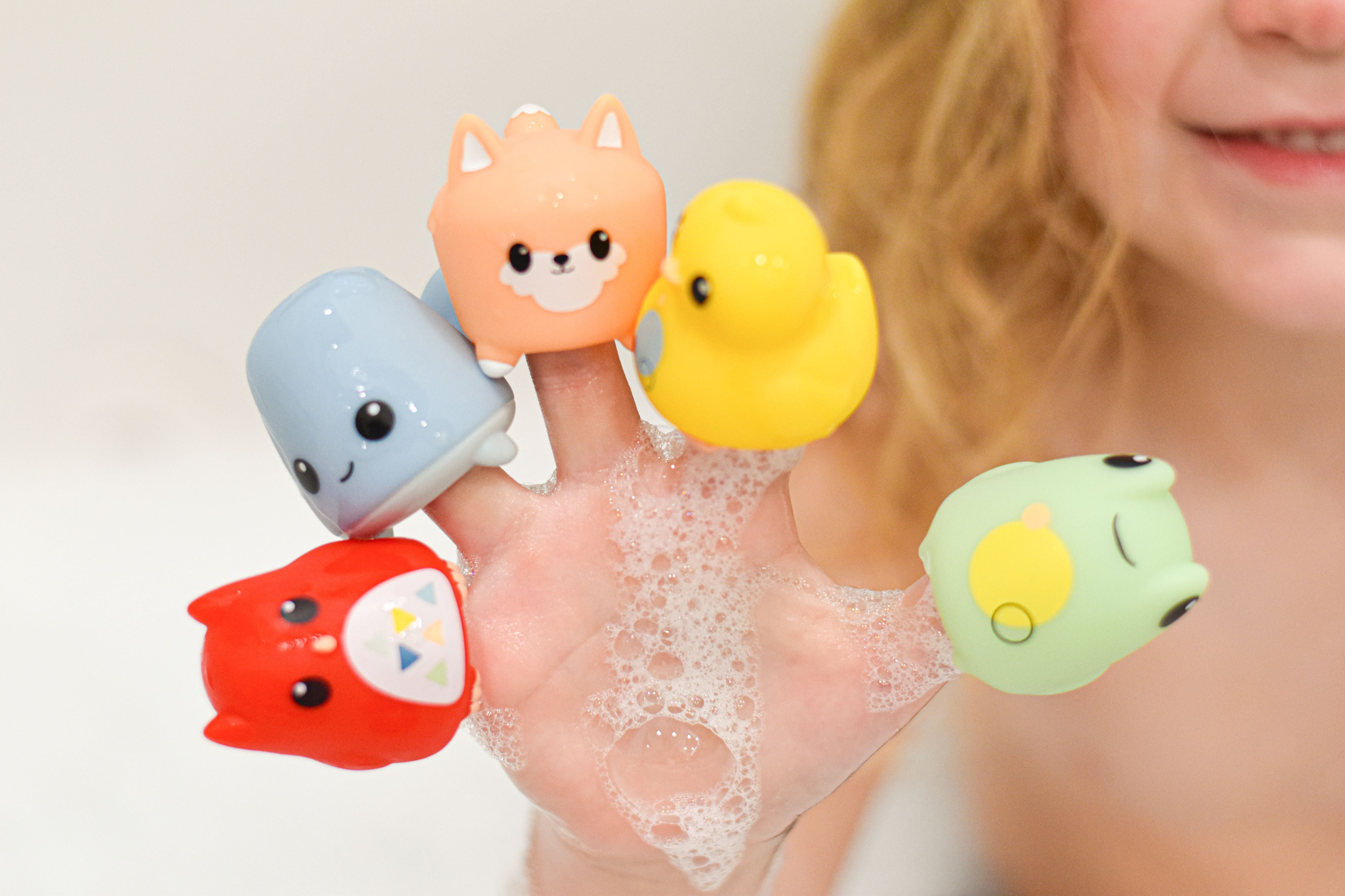 Hopscotch Lane Finger Puppets - 5 Animal Bath Toys, Toddlers Ages 3+