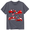 thumbnail image 3 of Rhuody Hauts pour Filles T-Shirt à Manches Courtes Col Rond Tee Hauts à Imprimés de Dessins Animés Rétro Tenue Quotidienne 1-2 Ans Gris Foncé, 3 of 3