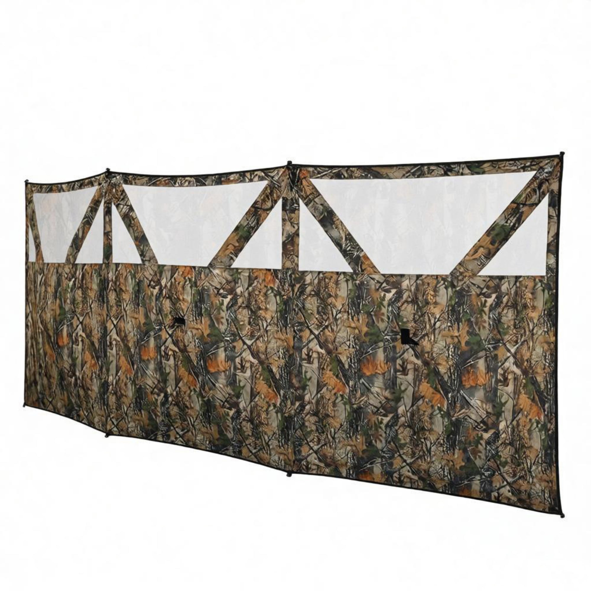 Hunting Blind, 3-Panel 176" x 58.3" with Quick-Access See Through Windows for Fast Setup Hunting & Camping, Camouflage