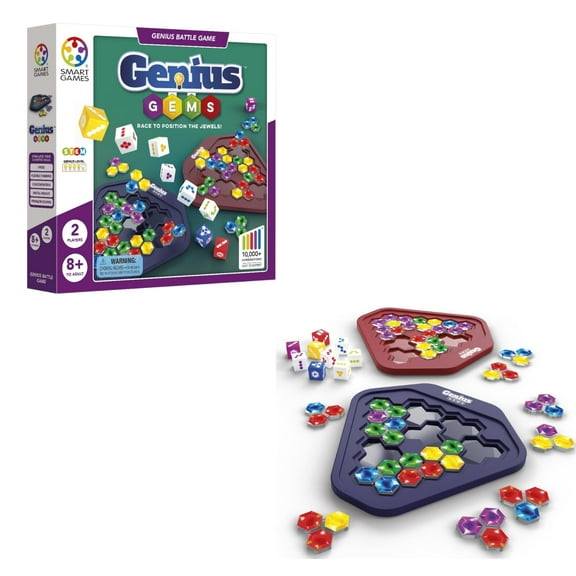 SmartGames Genius Gems from The Classic Two-Player Battle Game for Ages 8   Now with 5 Levels and Over 10,000 Puzzle Combinations