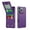 Purple, variant on TECH CIRCLE for iPhone 17 Pro PU Leather/Plastic Case with Magnetic Button Closure Credit Card Holder Slots Flip RFID Blocking,Wallet/Kickstand Function,Lightweight Cover for Women Men,Black