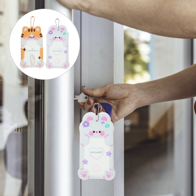WASHWEPE 2Ud Credenciales Transparente Con Cartoon Protector Para Tarjetas PVC Y Aleación