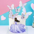 thumbnail image 4 of Adornos para tartas de mariposas con adornos para tartas de feliz cumpleaños, decoraciones para tartas de cumpleaños con mariposas en oro rosa 3D para niñas, fiestas de cumpleaños de mujeres,, 4 of 6
