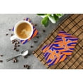 thumbnail image 3 of Letter X Initial Tiger Stripe - Blue Orange  Foam Coaster Set of 4, 3 of 3