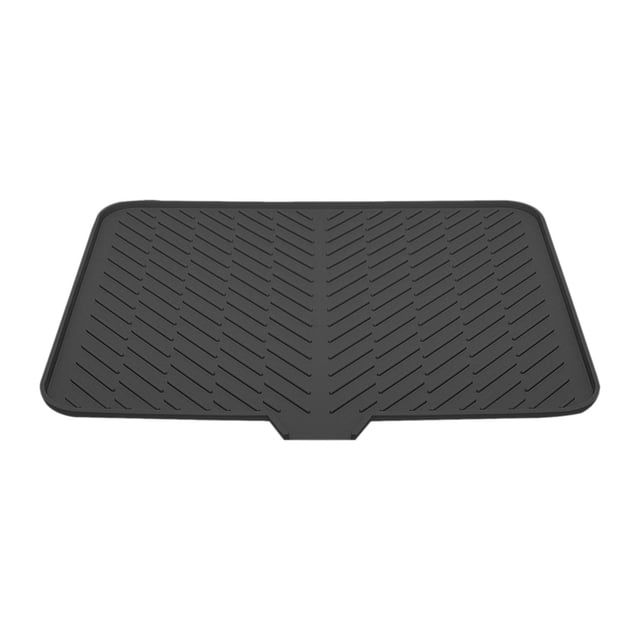 DOLITY Dish Drying Mat Drain Pad Dish Draining Mat Kitchen Mat Tray Sturdy Sink Mat Black