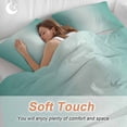 thumbnail image 4 of 3 Piece Turquoise Ombre Duvet Cover Set Queen Size, Microfiber Comforter/Quilt Cover with Corner Ties and 2 Pillowcases, Modern Gradient Abstract Art All Season Soft Bedding with Zipper Closure, 4 of 8