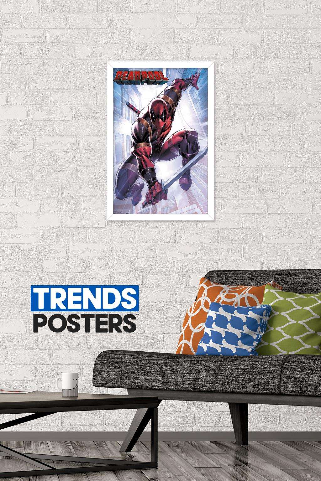 Marvel Comics - Deadpool - Attack Wall Poster, 14.725" x 22.375", Framed