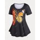 thumbnail image 2 of Camiseta Talla Extra Estampado Mariposa Fuego Rosegal  Camisetas tallas grandes, 2 of 5