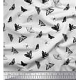 thumbnail image 1 of Soimoi Black polyester Crepe Fabric Dot & Butterfly Printed Craft Fabric by the Yard 52 Inch Wide, 1 of 3