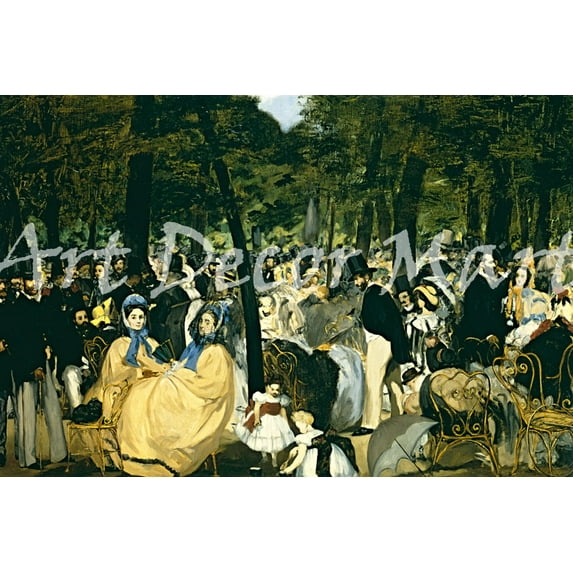 Music In The Tuileries Gardens - CANVAS OR FINE PRINT WALL ART