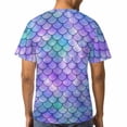 thumbnail image 5 of LAOLIUSN Men’s All Over Print Scale Pattern T-Shirt, Mermaid Dragon Scales Graphic Tee, Short Sleeve Crewneck,Sizes S-4XL, 5 of 7