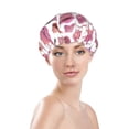 thumbnail image 2 of cute conch shell Shower Cap, Reusable Bath Hair Hat for all Hair Lengths Hair Cover with Elastic Band Double Waterproof Layers Bathing Hat, 2 of 5
