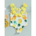 thumbnail image 4 of Bagilaanoe Toddler Baby Girl One-Piece Swimsuit Print Sleeveless V Neck Swimwear 6M 12M 18M 24M 3T Kids Ruffle Bathing Suit, 4 of 8