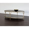 thumbnail image 2 of Sunpan Arya 51" Contemporary Metal Coffee Table with Brass Iron Frame in Brass, 2 of 7