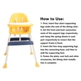 thumbnail image 2 of Non Slip Dining Chair, Height Adjustment Kids High Chair Simple Assembly Lightweight Ergonomic Design Easy Cleaning Comfortable  With Tray For Household Use, 2 of 7
