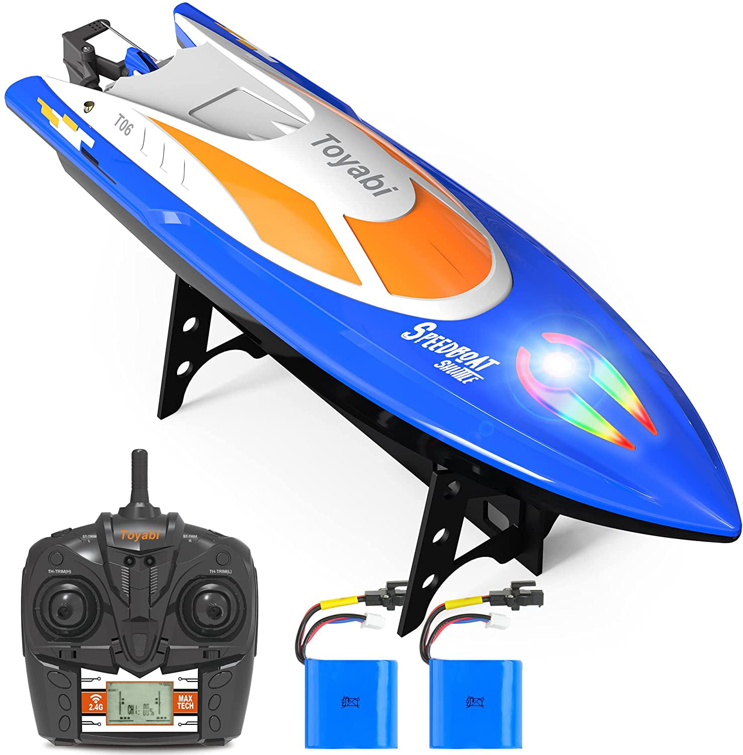 RC Boat Remote Control Boats for Pools and Lakes Fast RC Boats for Adults and Kids,4 Channel 2.4GHZ 25 MPH Remote Control Boat with Rechargeable Boat Battery 
