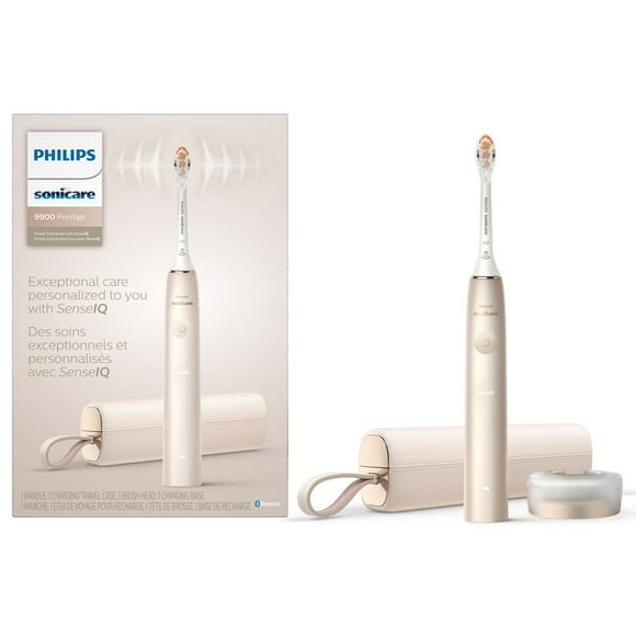 Philips Sonicare Prestige 9900 Rechargeable Toothbrush with SenseIQ (Champagne), HX9990