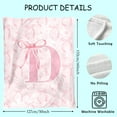 thumbnail image 5 of Coquette Pink Bow Throw Blanket, Personalized Initial Alphabet Fluffy Cozy Flannel Blanket, Monogrammed Gifts for Women, Unique Customized Blanket for Her Girls Christmas Birthday, 5 of 5