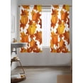 thumbnail image 3 of Thanksgiving Curtains 72 Inch Length,Sheer Curtains for Bedroom Living Room Window Fall Orange Pumpkin Maple Leaves Farmhouse Rod Pocket Drapes Kitchen Curtains Small Half Window 52"x72" 2 Panels, 3 of 7