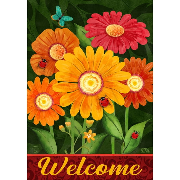 Briarwood Lane Spring Garden Flag 12x18 For Outdoor Colorful Daisies For Spring Garden Flag Flags For Outside