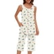 thumbnail image 2 of Conjunto de Ropa de Salón para Mujer Cuello Redondo Blusa sin Mangas Sólida Y Pantalones Cortos de Cintura Elástica Pantalones, Pantalones Cortos de Verano para Mujeres, 2 of 7