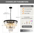 thumbnail image 4 of Candelabro HCCZ de 8 luces, cristal moderno, 50 cm, negro, para interiores, 4 of 9
