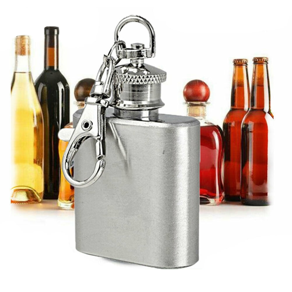 Gift for Whiskey Lovers,Men or Woman Mini Hip Flask Keyring Key Chain 10-Pack Small 1oz Flask Stainless Steel 