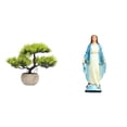 thumbnail image 1 of Estatua De La Virgen María Con Bonsái Artificial, Escultura Católica De Centro De Mesa, Adorno De Mesa, 1 of 8