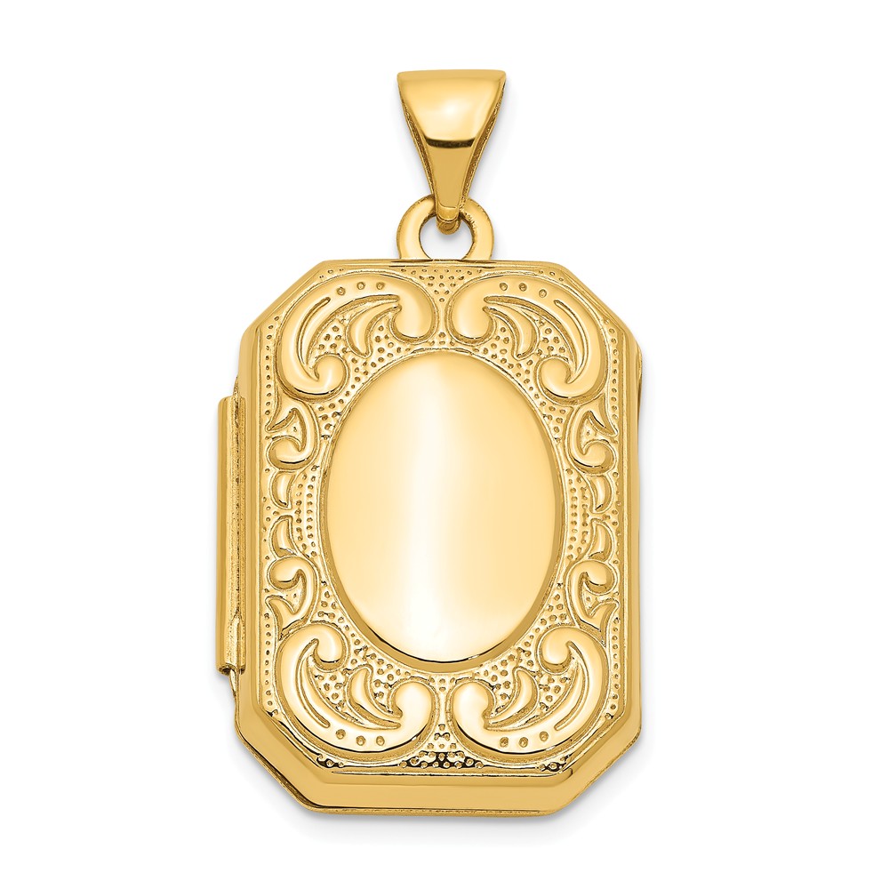 14k Yellow Gold Rectangle Locket 