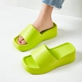 thumbnail image 6 of Stylish Women's Solid Color Sandals, Casual Square Toe High Heel Platform Slides, Comfortable Slip On Slippers, 6 of 6