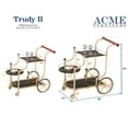 thumbnail image 3 of Contemporary Style ACME Lacy Serving Cart, Gold Plated, Cherry Wood & Black Glass, 3 of 4