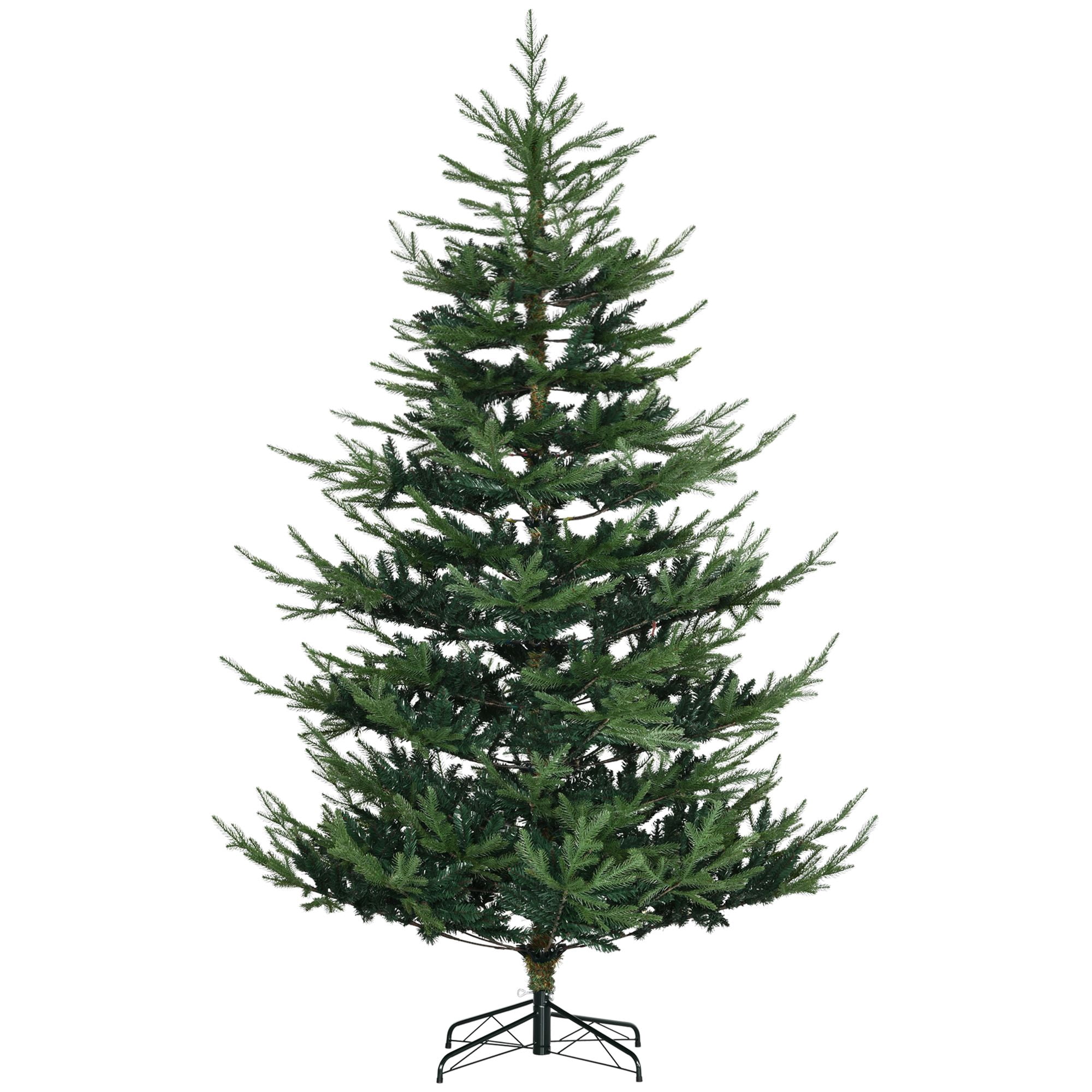 7.5 ft Artificial Christmas Tree with 1218 Realistic Branch Tips, Auto Open Hinged Design, Flame Retardant, Steel Base, Indoor Holiday Decoration