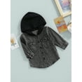 thumbnail image 3 of aturustex Toddler Boys Hooded Fashion Denim Jackets Long Sleeve Button Down Tops Fall 1-5 Years, 3 of 9