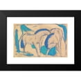thumbnail image 2 of Franz Marc 14x11 Black Modern Framed Museum Art Print Titled - Two Horses, Blue -Green (1911), 2 of 5