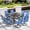 Blue, variant on BUPPLEE 9-Piece Outdoor Dining Set for 8 with Swivel Chairs, Square Metal Table with Umbrella Hole for Patio, Deck and Backyard