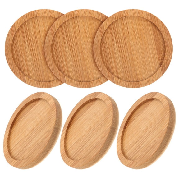 4pcs Bamboo Coaster Round Bamboo Coaster Drink Small Bamboo Saucers for Home