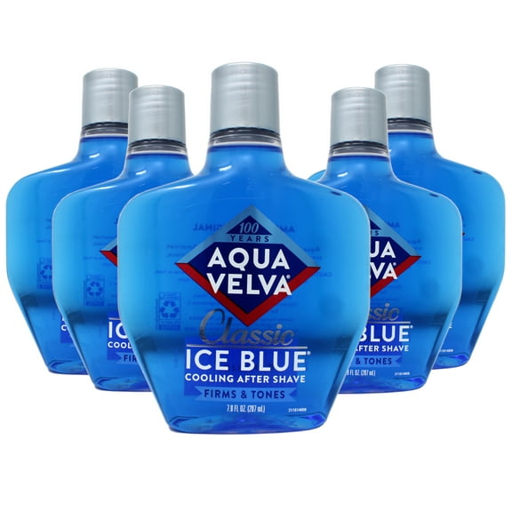 Aqua Velva Cooling After Shave, Firms & Tones, Classic Ice Blue, 7 fl oz (Pack of 5)
