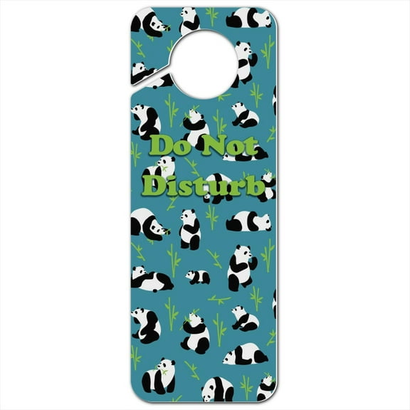 Panda and Bamboo Pattern Plastic Door Knob Hanger Sign