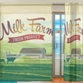 thumbnail image 2 of FREEAMG Milk Farm and Herd Cows Sheer Window Curtain Panel Drape 55x78 Inch for Living Room Bedroom Kids Room 2 Piece, 2 of 4