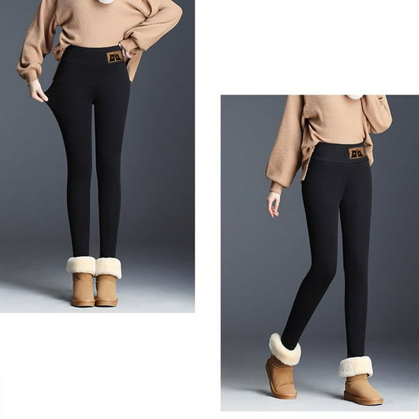 Long Pants For Women Women Print Warm Winter Tight Thick Velvet Wool  Cashmere Pants Trousers Leggings Gray M JE 