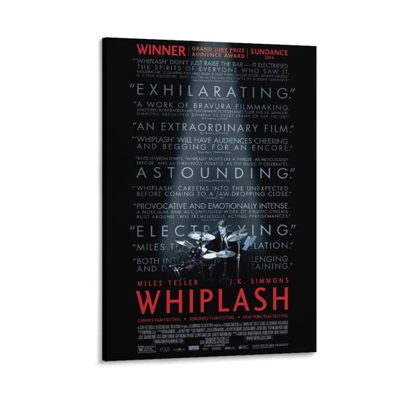 Whiplash Movie Poster Posters Wall Art Painting Canvas Gift Living Room Prints Bedroom Decor Poster Artworks 16x24inch(40x60cm)