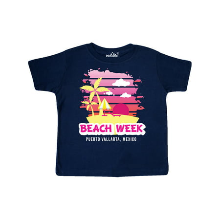 

Inktastic Beach Week Puerto Vallarta Mexico with Palm Trees Gift Toddler Toddler Girl T-Shirt