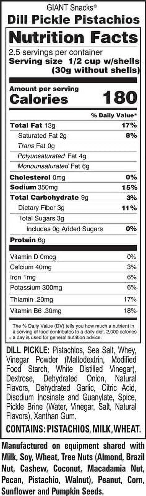 (Price/Case)Giant Snack 51650 Giants Pistachios Dill Pickle 8-4.5 Ounce